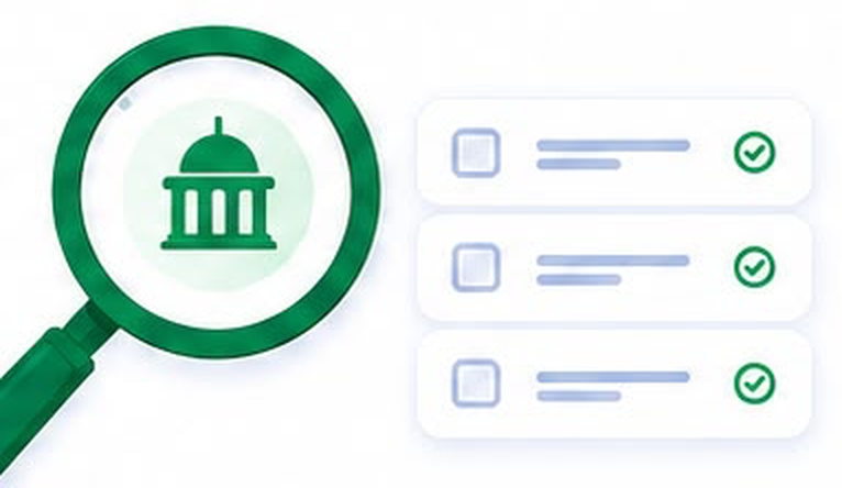 A magnifying glass finding matching government schemes